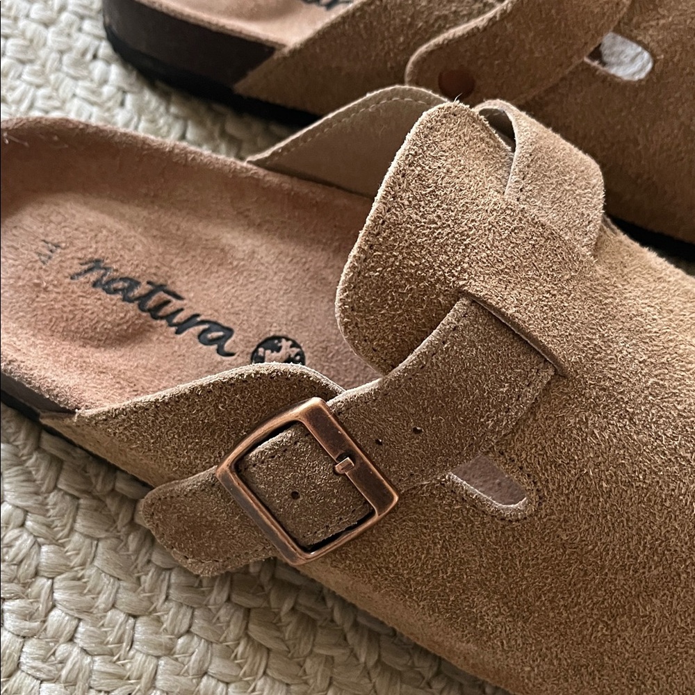Men’s Tan Suede Birkenstock Boston lookalikes from Natura Selection. Size 10 US - Picture 5 of 7